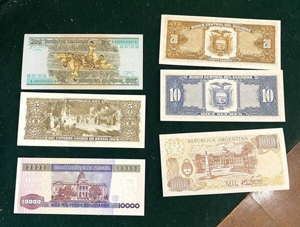 Λοτ 6 ξένα χαρτονομίμασματα ακυκολφόρητα (UNC) PGB - Image 3